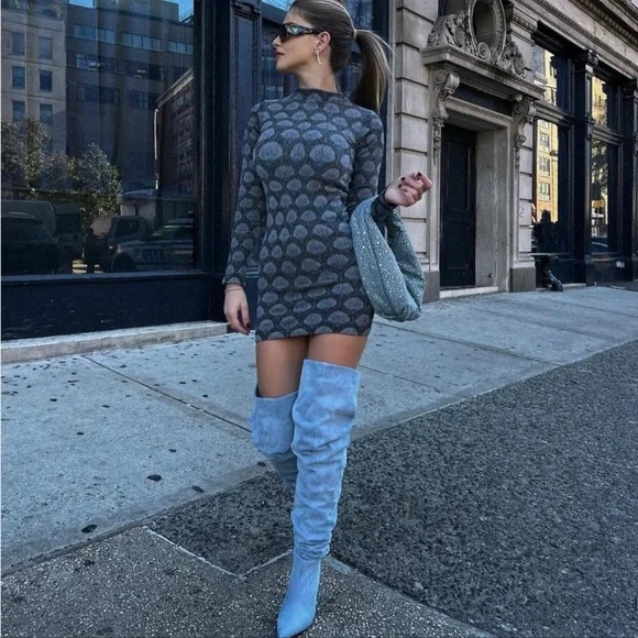 ZARA DIAMANTE OVAL SHAPED DENIM BAG - Picture 13 of 15